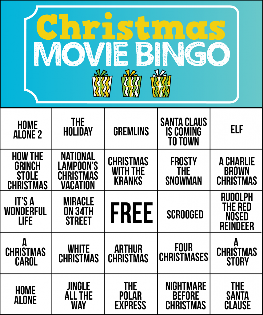 Christmas Movie Bingo - Donate A Car